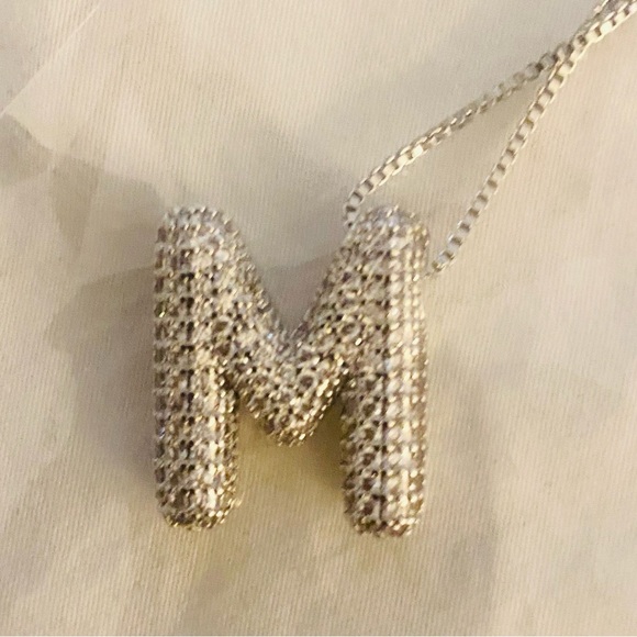 Silver Initial Pendant Necklaces (5103) - Picture 2 of 5